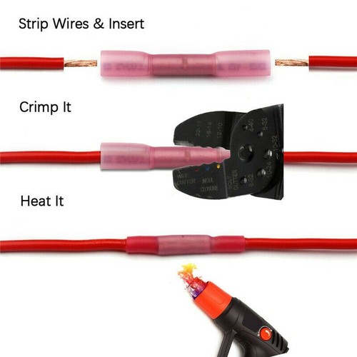 400/100X Heat Shrink Waterproof Wire Connectors Crimp Terminals Seal Butt Sleeve - Picture 15 of 24
