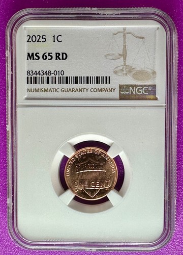 2025 1c Lincoln Shield Cent NGC MS65RD