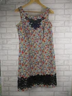 Kachel womens pencil dress blue orange yellow floral print 10 round neck sleevel