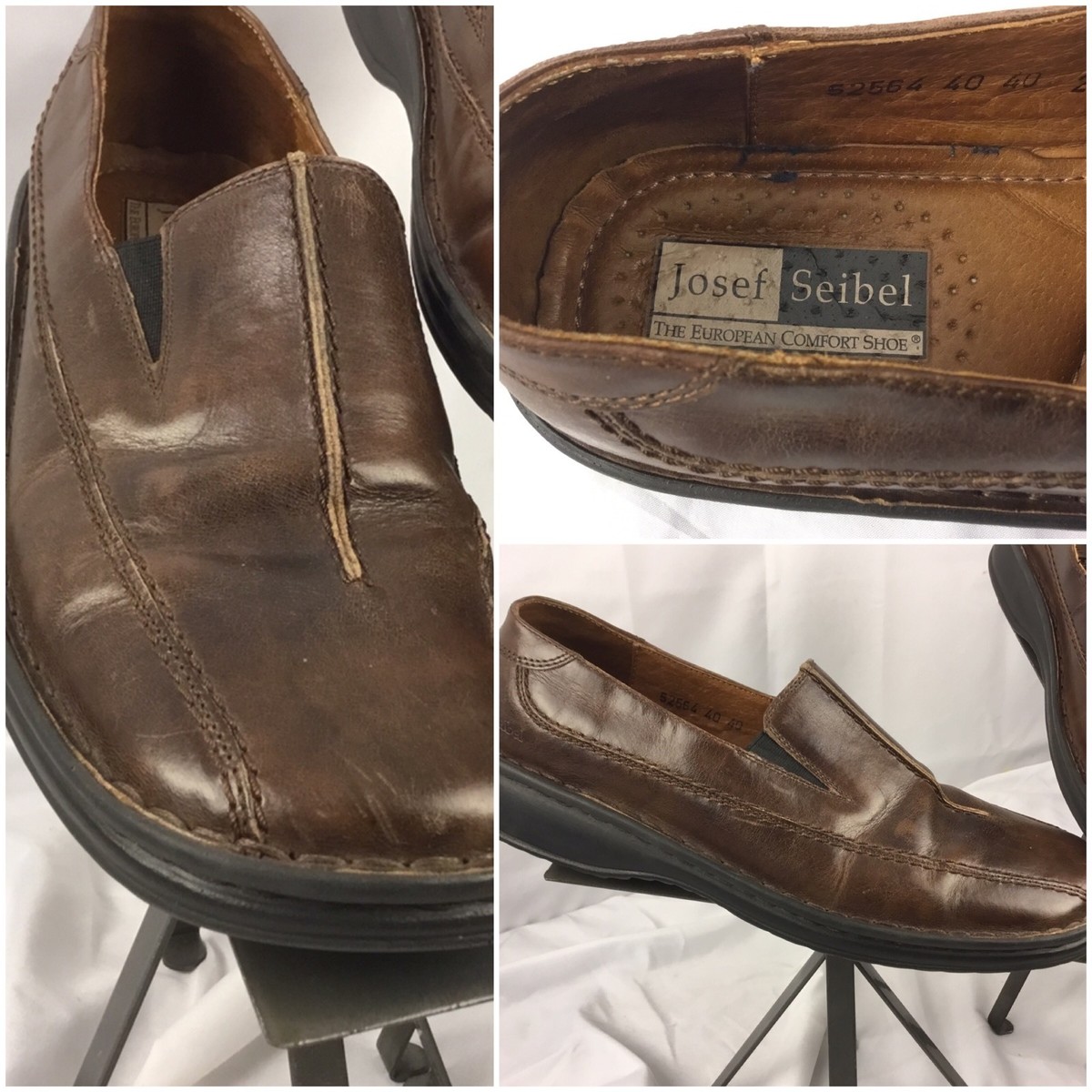 Josef Seibel Comfort Shoe Size 7 Men Brown Leather Slip On Italy