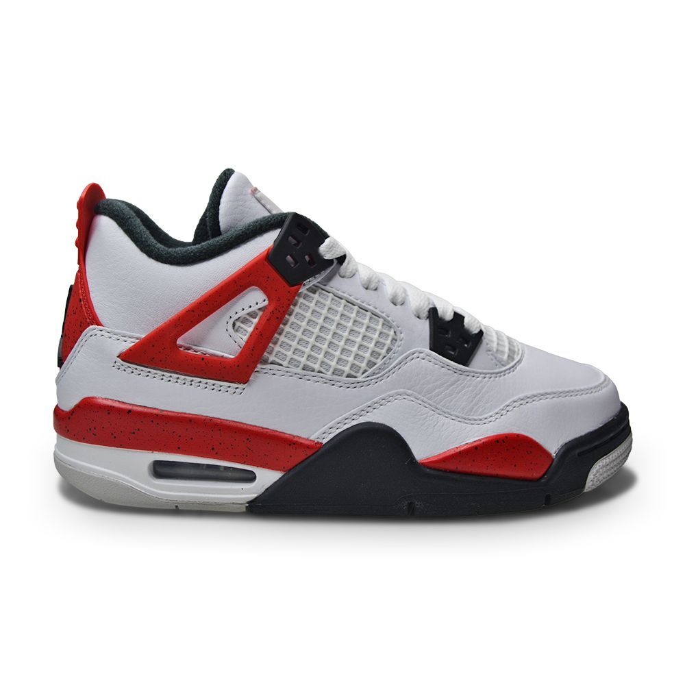 Кроссовки Nike Air Jordan 4 Retro Red Cement (GS) 408452 161 Белый, огненно-красный, черный