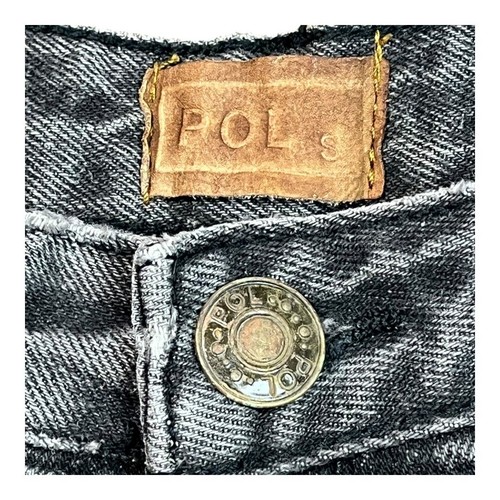 POL High Rise Distressed Jeans Frayed Hem Black Wash Gray Denim Women Size Small - Picture 13 of 16