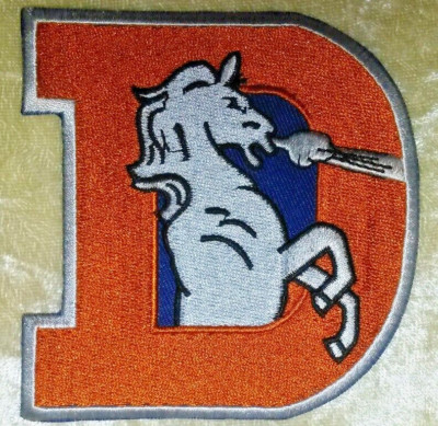 Denver Broncos BIG ''D'' 5'' Iron On Embroidered Patch ~Free Tracking!