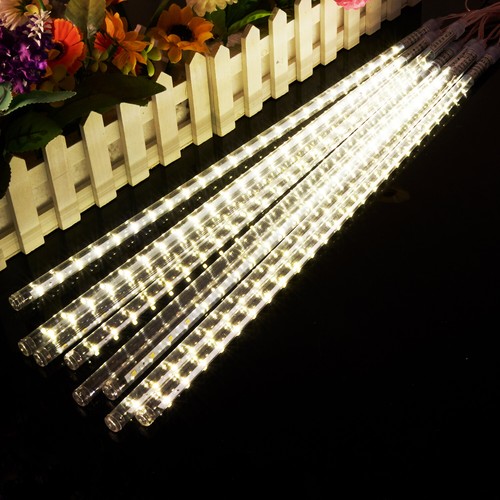 LED Meteor Shower Falling Rain Drop Icicle Snow LED Lights Christmas Decoration - Bild 22 von 31