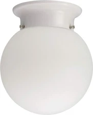 Globe Lamp, Energy efficient fluorescent, White Finish, Instant-0n, No Flicker