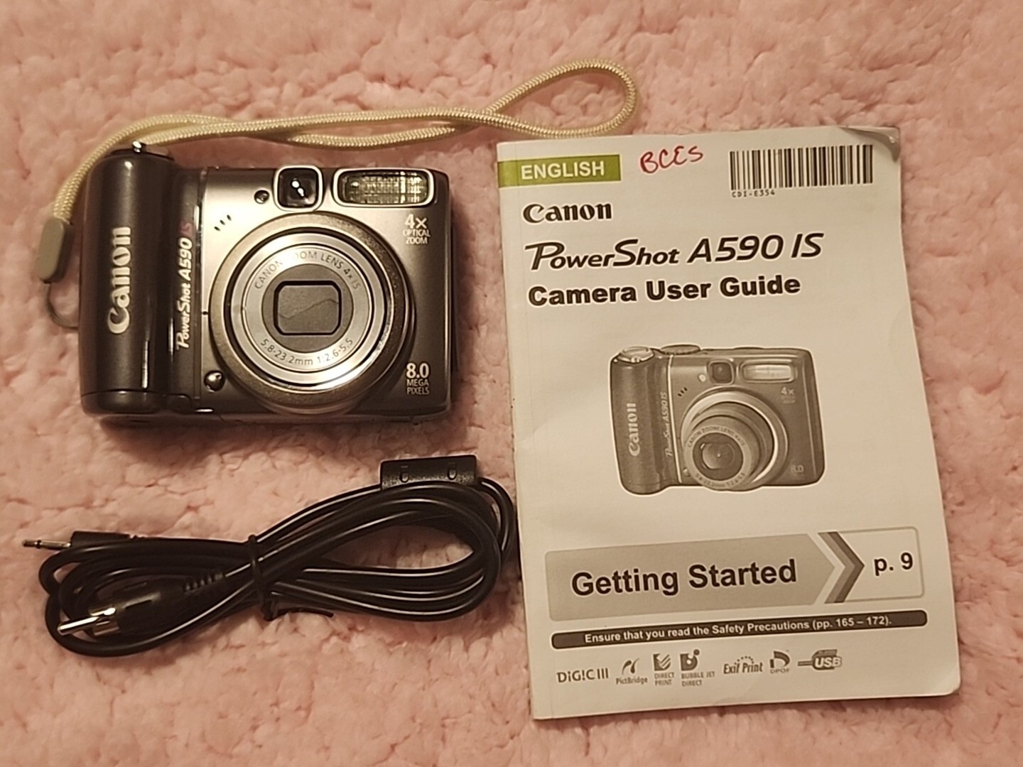 Canon PowerShot A590 IS 8MP Digital Camera 4x Optical Zoom Gray eBay