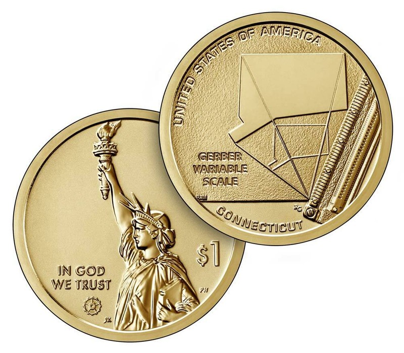 2020-D American Innovation $1 Coin - Connecticut