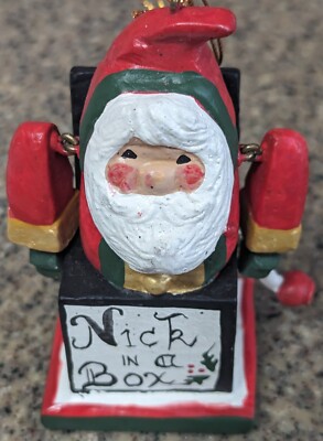 House of Hatten Santa NICK in a BOX TOYS FOR ALL Christmas Ornament HOH Calla
