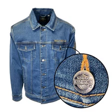 Harley-Davidson Men's Dark Indigo Jacket Denim Chainstitch Embroidery (S77)