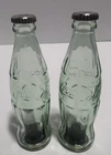 VTG TableCraft Coca-Cola Green Glass 4 3/8” Salt & Pepper Shakers w/Stoppers New