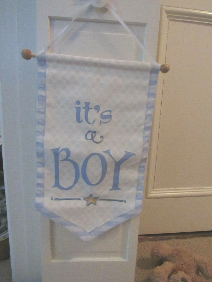 NEW HANDMADE "It's A Boy" Wall Hanging Banner Flag Baby Shower Nursery GREAT  - Image 2 of 4