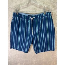 Bonobos Swim Trunks Striped 9 Inch Inseam Recycled Polyester Blue Size L