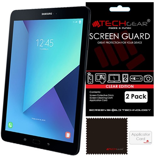 2 Pack TECHGEAR Screen Protector Guards for Samsung Galaxy Tab S3 9.7