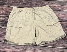 Columbia Omnishade PFG Nylon Tan Elastic Waist Fish Hiking Cargo Shorts Men 2X