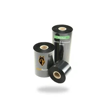 24 Rolls Wolfbarco 4.33" x 1476' (110mm x 450m) Black Standard Wax Thermal Tr...