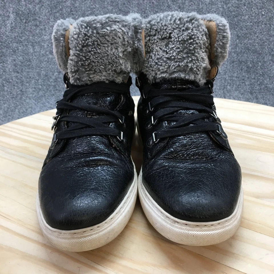 Johnston and Murphy Botas Mujer 9 M Piel Sintética Borde Botines Tenis Negras Foto 4 de 4