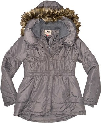 Only Blue Behavior Chick Long Puffer Faux Fur Hood Full Zip Jacket W Sz Large