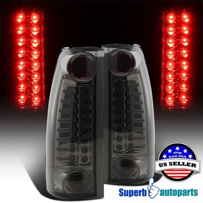 Fits 1994-1998 Chevy C10 C/K 2500 3500 LED Tail Lights Smoke Lamps Left+Right