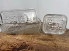 2 Vtg Federal Glass Refrigerator Dish Containers w/Fruit Lids SEE DESCRIPTION