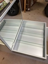 Bathroom mirror cabinet 705mm tall 500mm wide 125mm deep 3 glass shelves