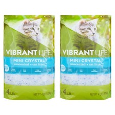 (2 pack) Vibrant Life Mini Crystal Cat Litter, Unscented, 4 lbs 2.04 per pound