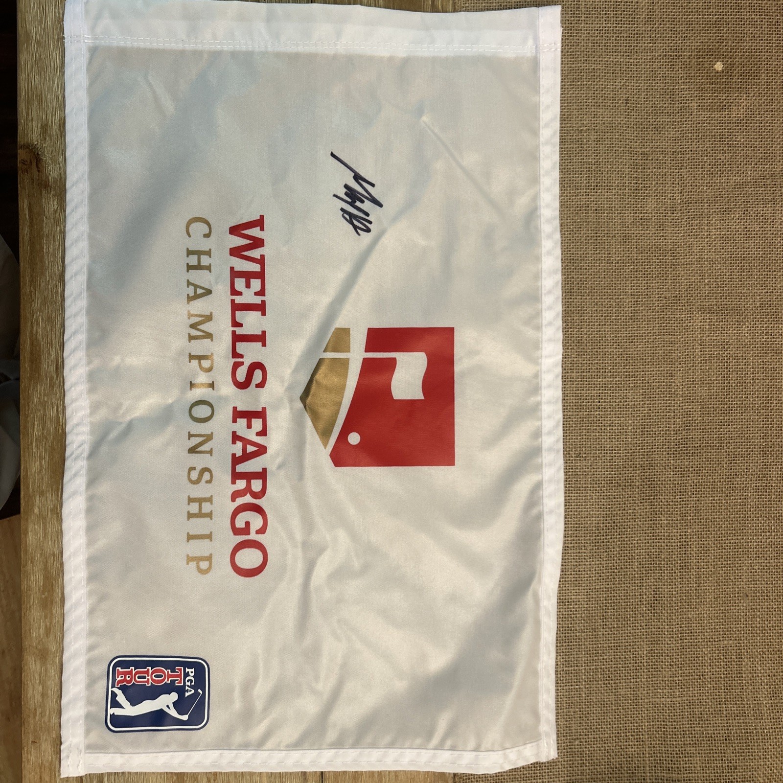 Max Homa Signed Wells Fargo Championship Pin Flag JSA COA 2019 1st PGA Win 2022 