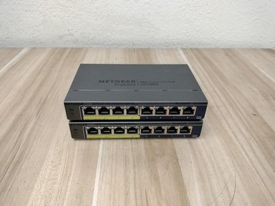 LOT OF 2 - NetGear ProSAFE GS108PE 8 Port 4-Port PoE Gigabit Plus Switch