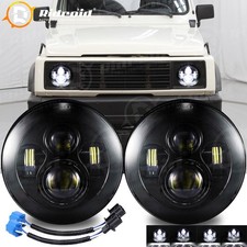 Pair 7 Inch Round Led Headlight Hi-lo Sealed Beam For Suzuki Samurai 1986-1995