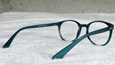 Calvin Klein CK19570 430 Round Teal Blue Clear Eyeglasses Frames Italy 50-20-145 Calvin Klein CK19570 430 Round Teal Blue Clear Eyeglasses  main image 2