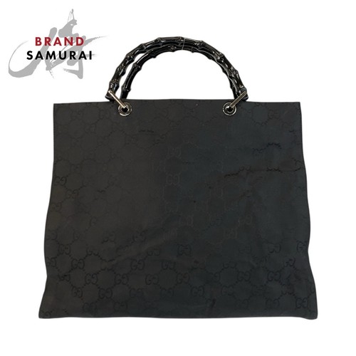 Gucci Bamboo Handbag Black Nylon Women Pre-owned From Japan