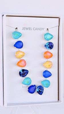 Bomb Party Jewel Candy Bracelet ''The Coraline'' Apricot Sky Sunset On Silver Pl