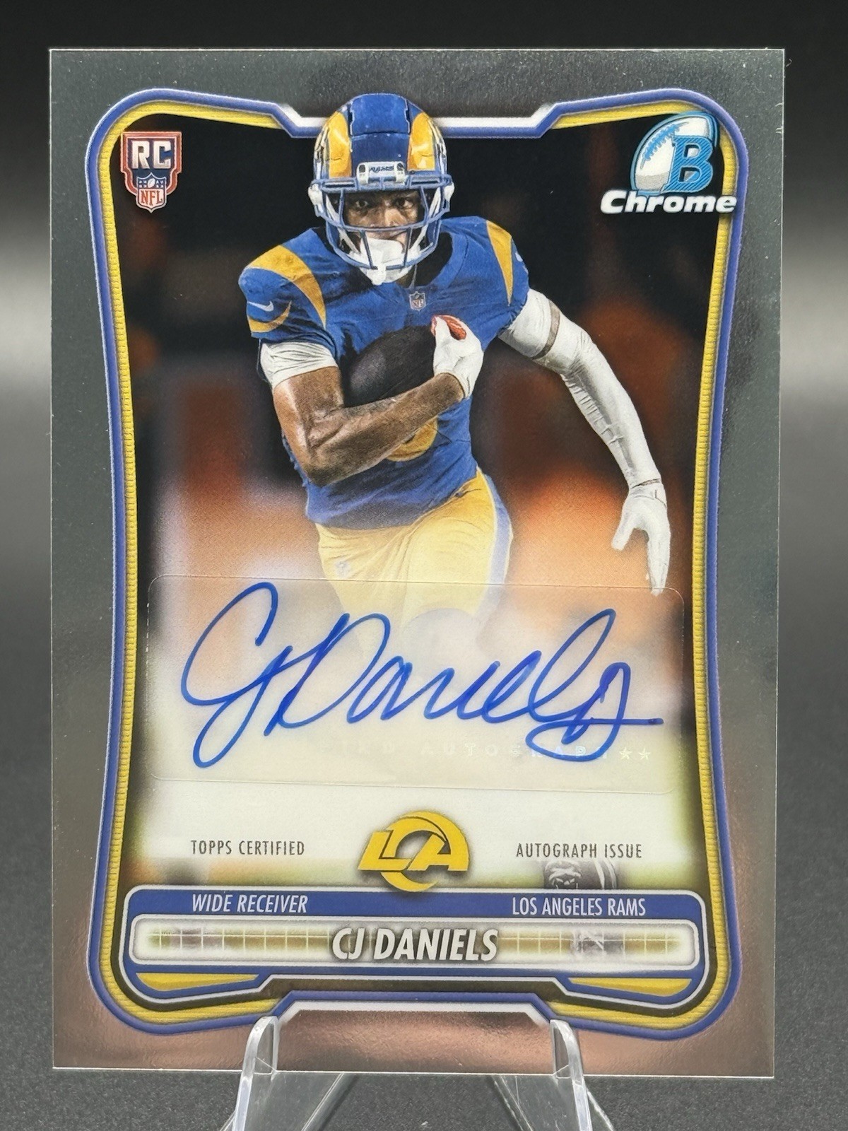 2026 Bowman Football CJ Daniels Chrome Auto RC Rams