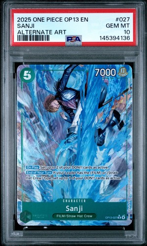 Sanji (Alternate Art) graded PSA 10 for sale on eBay