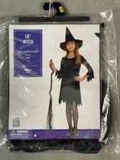 Lil Wicked Witch Halloween Costume Black 3 Pieces Girls Small 4-6