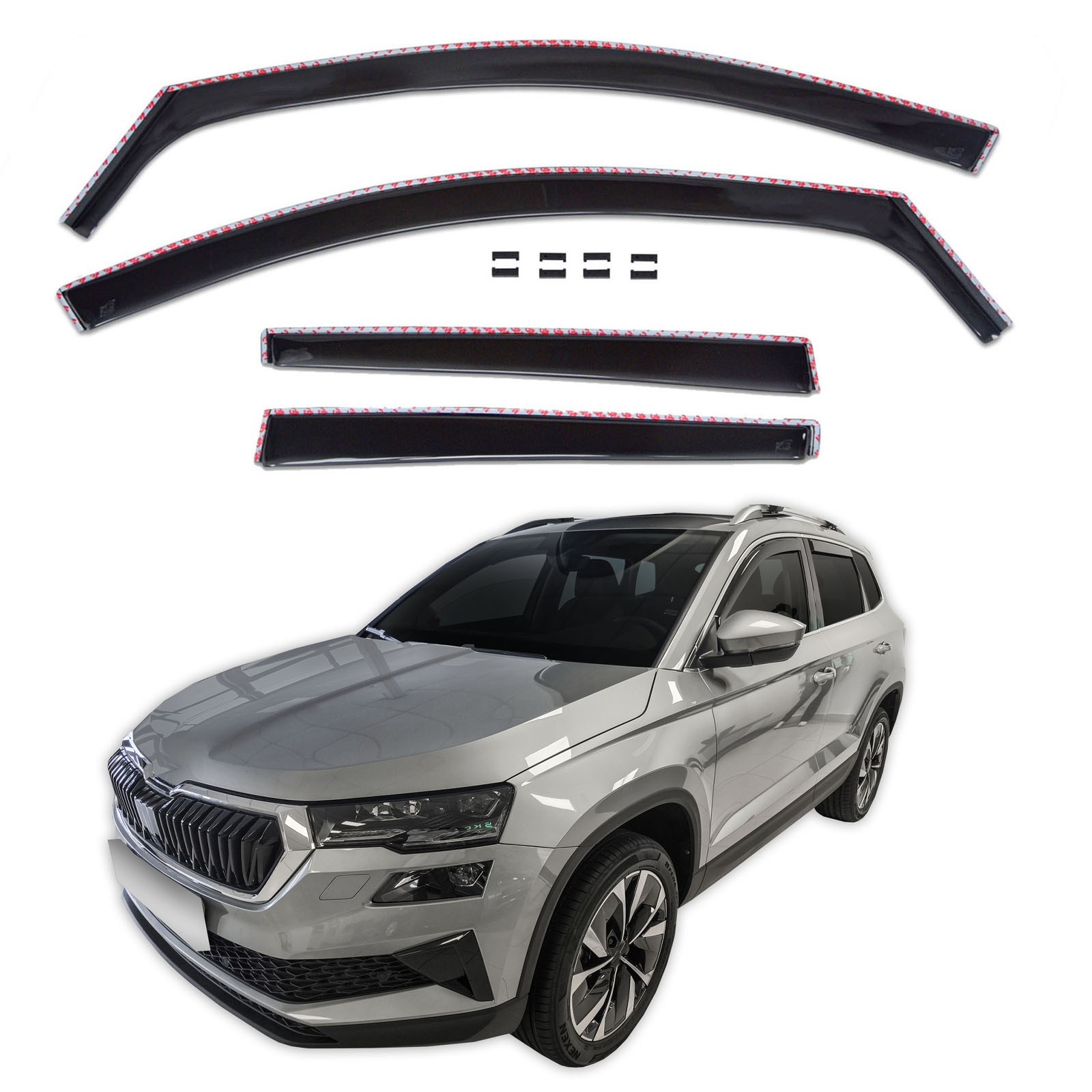 Déflecteurs d'air Skoda Karoq pour voyager en famille sans buée ni climatisation excessive