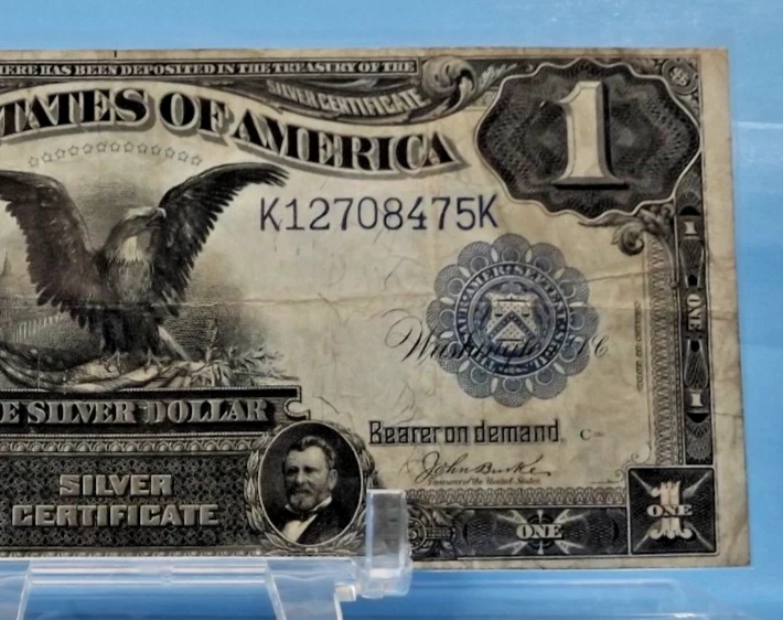 1899 $1 Dollar Circulated U.S. Silver Certificate "Horseblanket" - Image 3 of 4