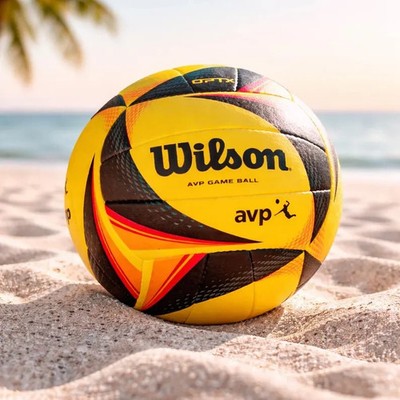Wilson AVP OPTX Official Beach Volleyball Tour Match Game Ball - Black/Yellow