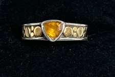 John Hardy Dot Collection 18k Gold & Sterling Silver Citrine R Size L E794