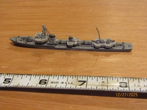 Vintage WWII Marvik West Germany WW2 Waterline Ship Metal 4" Cruiser Model ?