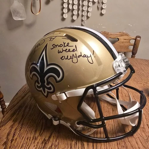 Ricky Williams Signed Saints F/S Speed Authentic Helmet SWED - Beckett W Holo
