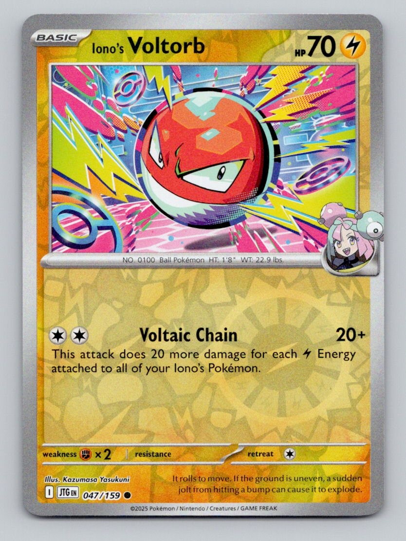 Iono's Voltorb 047/159 Common Journey Together Pokemon Reverse Holo Near Mint
