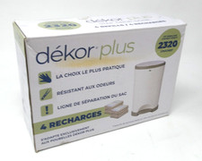 Dekor Plus Diaper Pail 3 REFILLS OPEN Box Holds Up To 1740 Diapers.