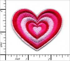 30 Pcs Embroidered Iron on patches Multi Layered Heart 65x54mm AP015hL