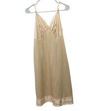 Vintage Sears Womens Slip Size 38 Nude Made in USA Lace Romantic Hyper Feminine