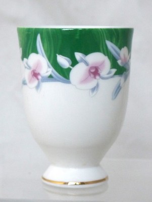 ULYSSE NARDIN Watches Polo Team Footed Porcelain Cup Green w Flowers: Very Rare