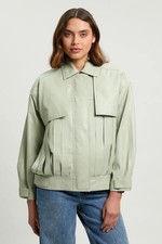 Karen Millen Leather Jacket Womens Elevated Day Jackets & Coats