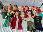 Vintage Hand Puppets Job Lot – 1960s/70s Fairytale Characters Wolf, Princess Etc