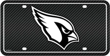 Arizona Cardinals Metal Tag License Plate Carbon Fiber Design 6x12 Inch
