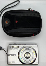 Olympus FE-250 8MP Digital Camera Silver 3x Optical Zoom Tested Working Case