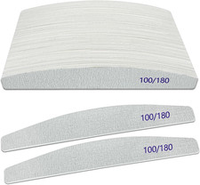 Nail Files 50 Pack , 100/180 Grit Wooden Emery Board Nail File Double Sided Woo